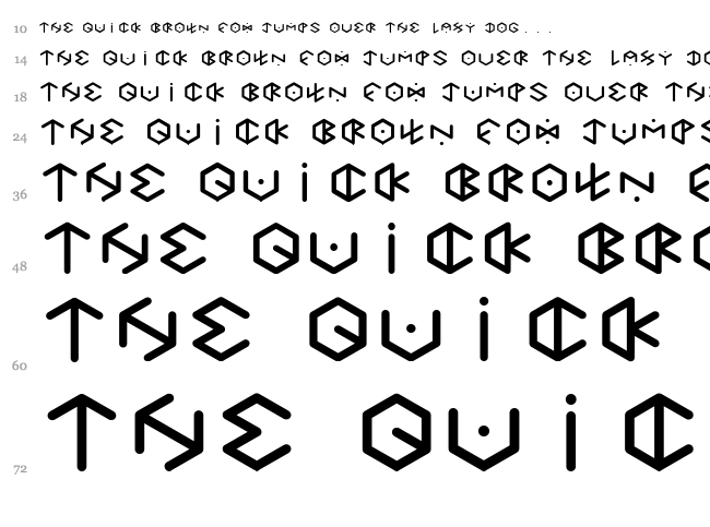 Hexagon Cup font waterfall